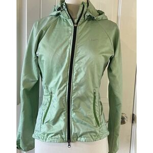 Nike Storm Fit Green Running Windbreaker Zip Hooded Jacket Small Green Check New